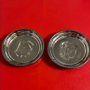 VTG Mercury Glass Roman Soldier Head 3.75”Diameter